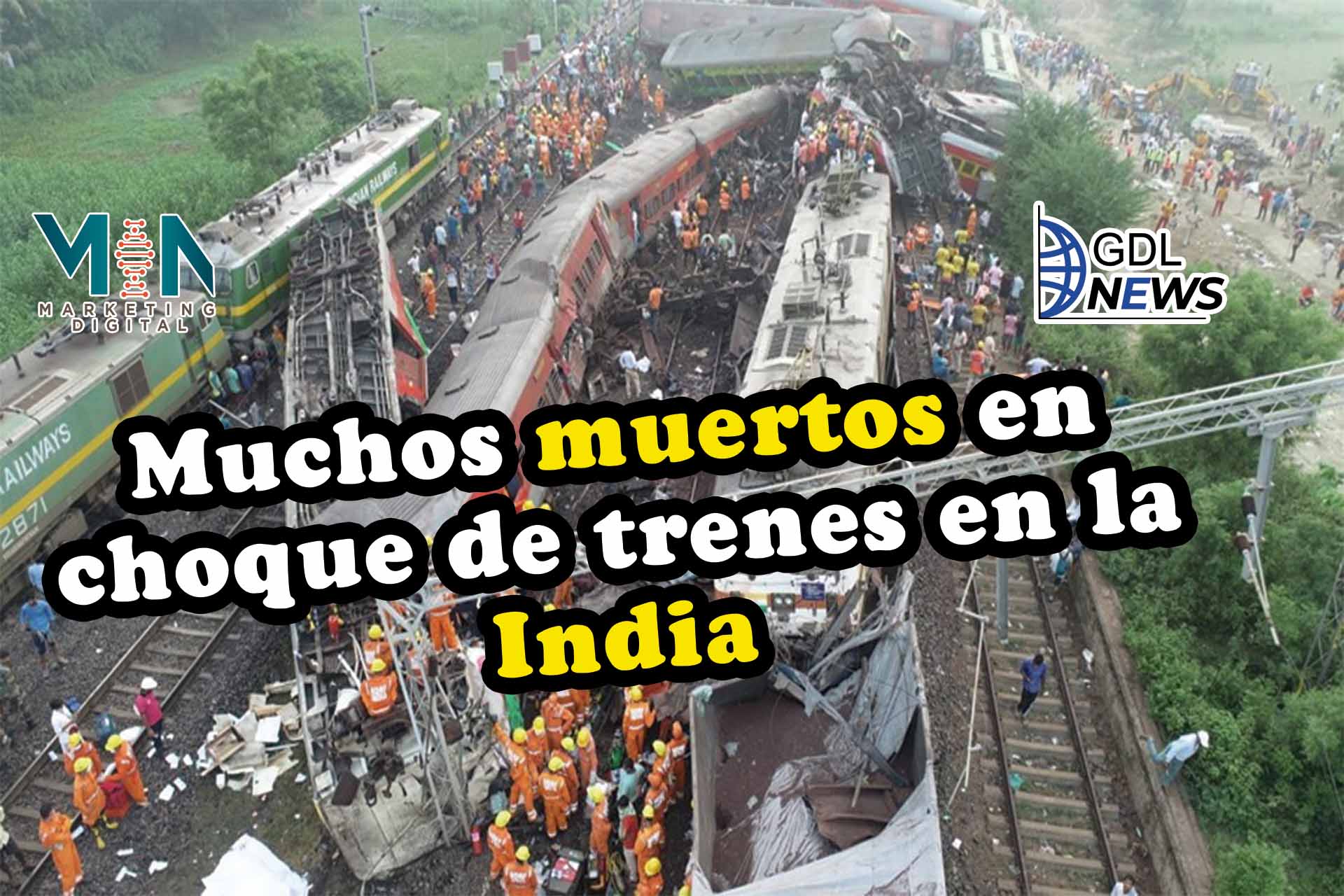 Fuerte choque de trenes en la India